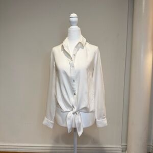 Superdown White Women's Button-Up Top with Tie